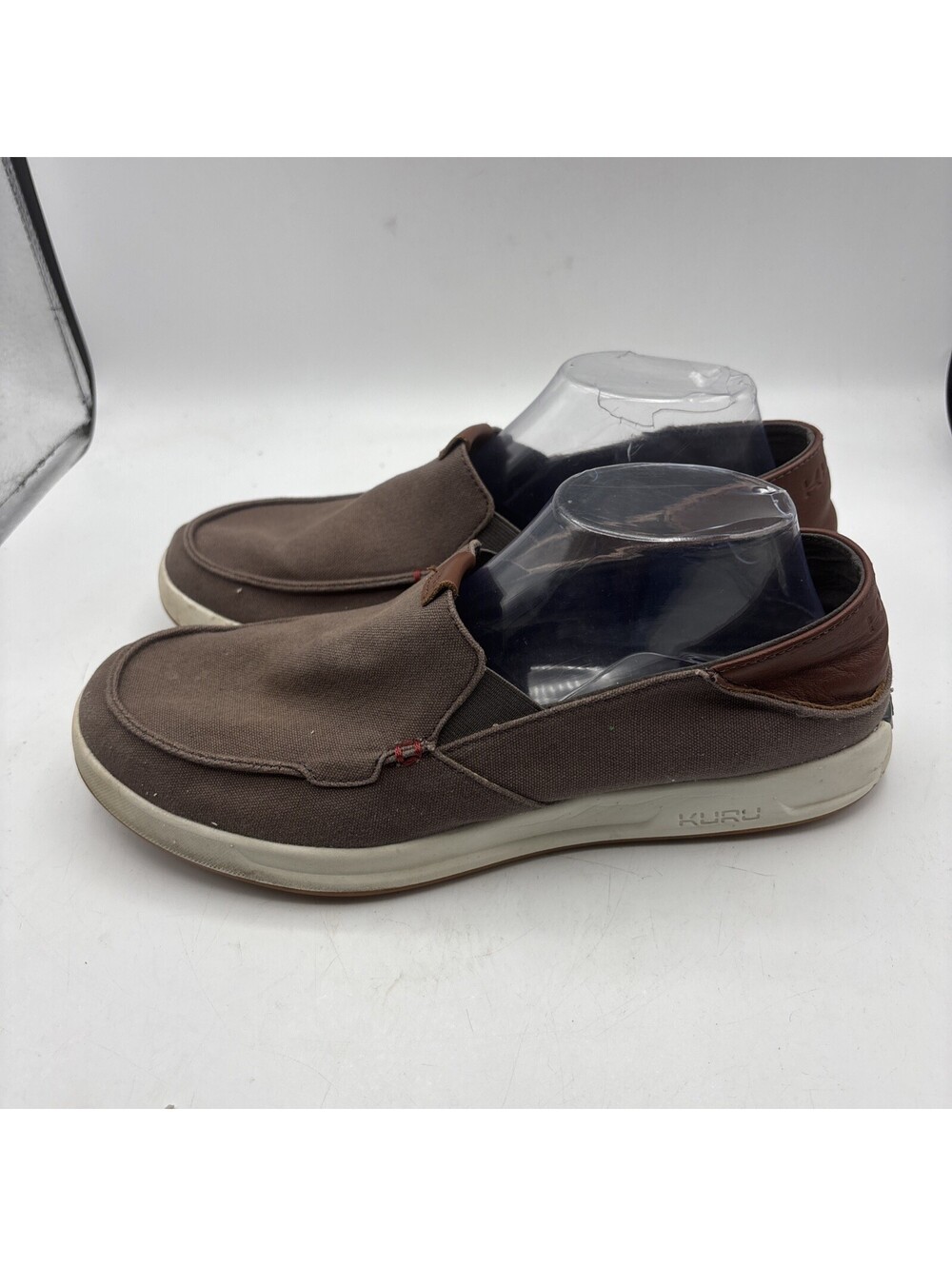 Kuru Pace Slip On Casual Shoe Mens 9.5 Orthotic Comfort Dark Ash Rich Walnut - Picture 3 of 10